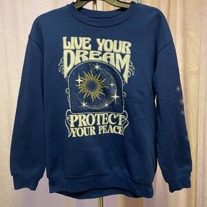 Awake Navy Blue 'Protect Your Peace' Crewneck Sweater